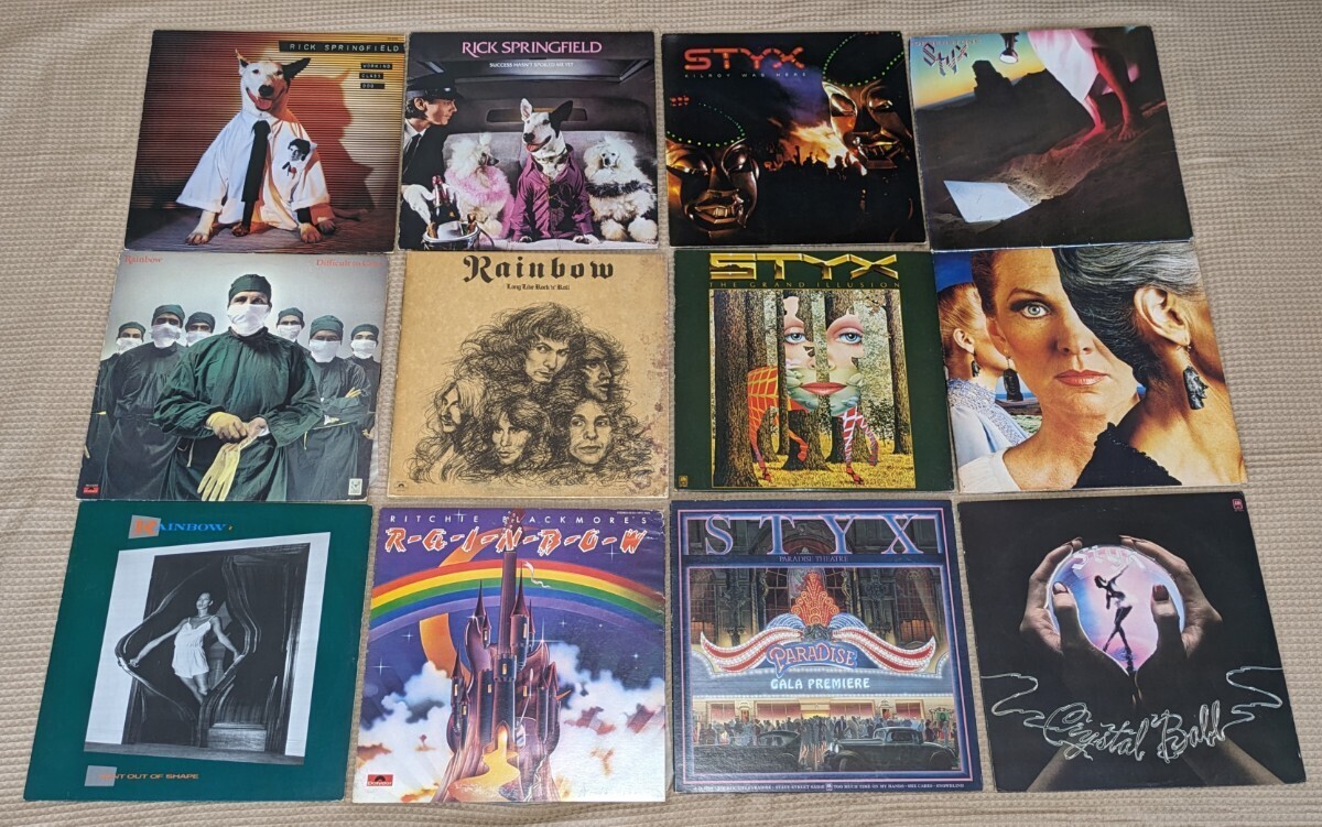 ①洋楽中古LPレコード/まとめ 50 枚 ＆おまけ6枚/Jackson brown/STYX/Rainbow/RICK SPRINGFIELD/等 重さ13kg程度/祖父母のレコードおまとめ_画像3