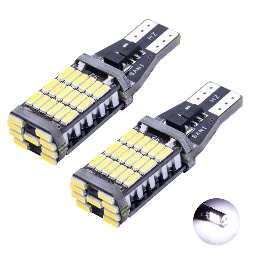 バックランプ LED バルブ 45SMD T15 T16 ホワイト白色 12V 4014 汎用 車検対応 4個 高輝度 爆光 大光