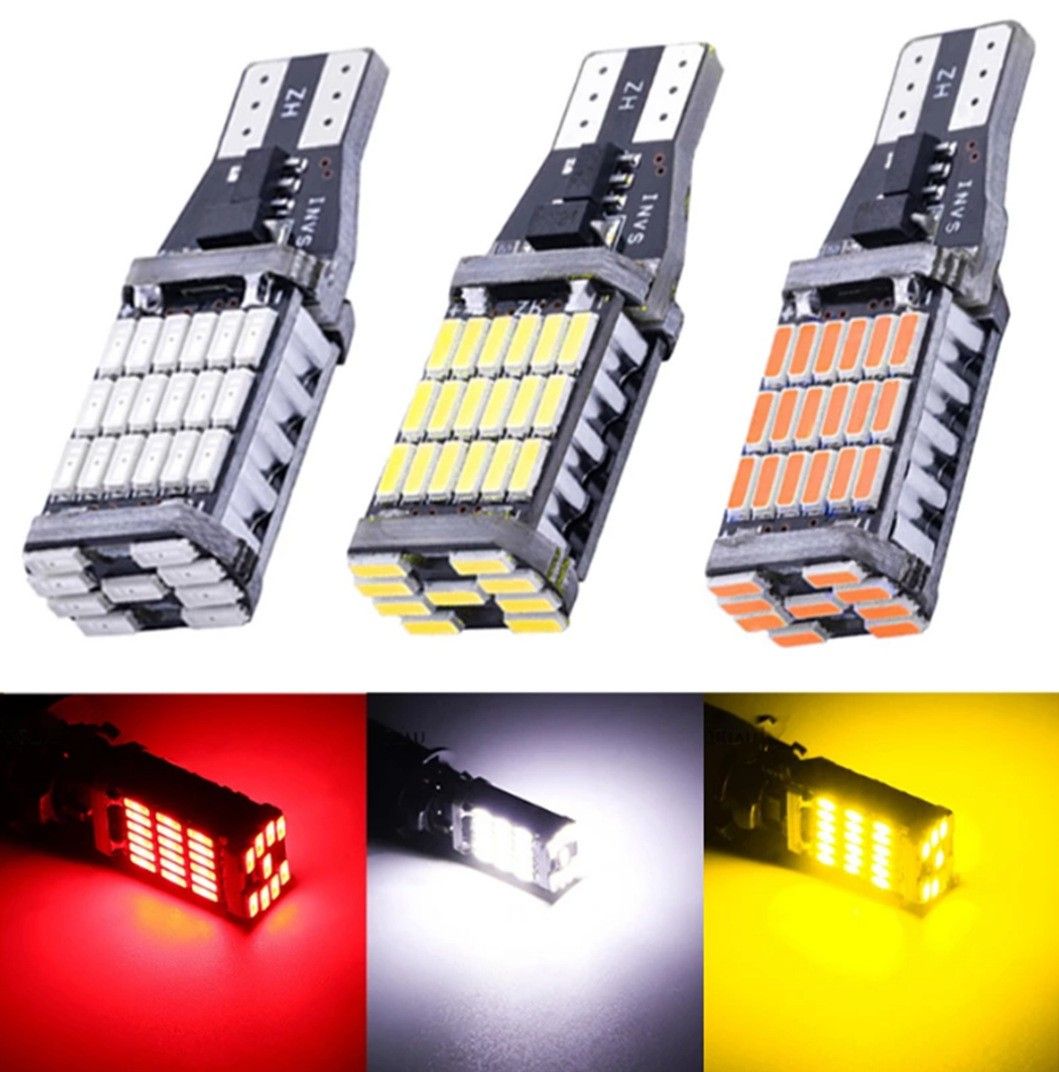 バックランプ LED バルブ 45SMD T15 T16 ホワイト白色 12V 4014 汎用 車検対応 4個 高輝度 爆光 大光