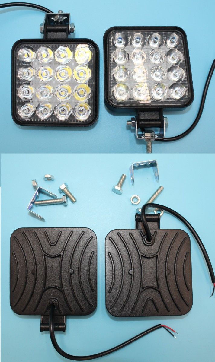 LED ワークライト 48W 4個192W 作業灯 12V/24V兼用 16灯 前照灯 投光器 防水 防塵 爆光 高輝度 ホワイト