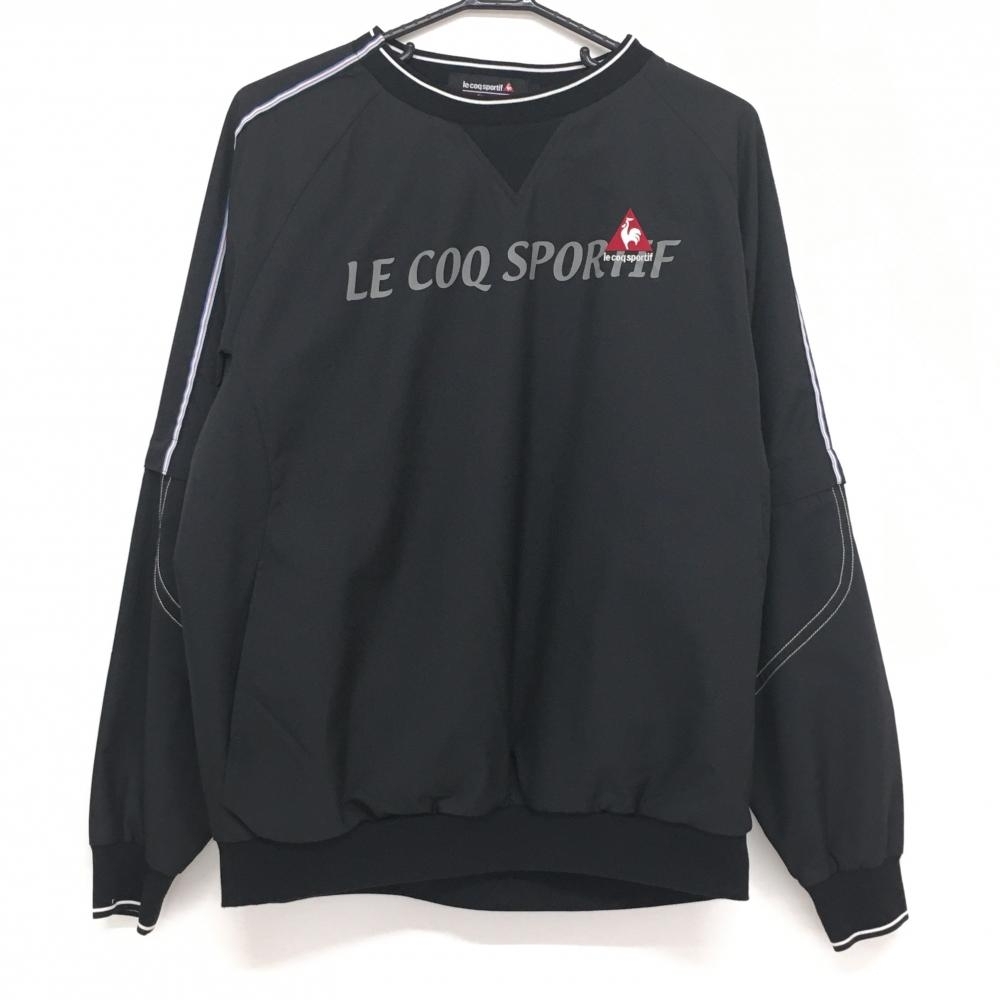 [ очень красивый товар ] Le Coq 2WAYs need чёрный × белый тканый ткань Logo .... подкладка сетка рукав съемный мужской M Golf одежда le coq sportif