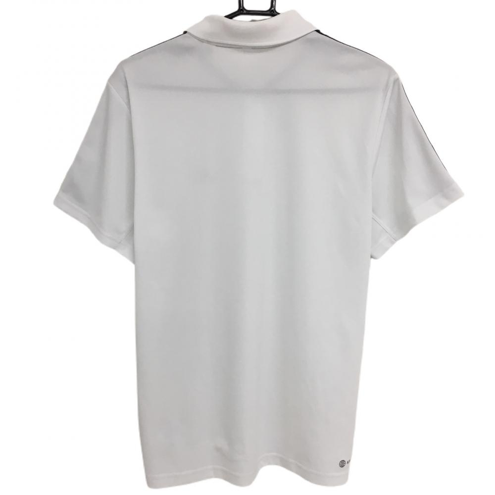 【超美品】アディダス 半袖ポロシャツ 白×黒 袖3ライン メンズ L ゴルフウェア 2023年モデル adidas_画像2