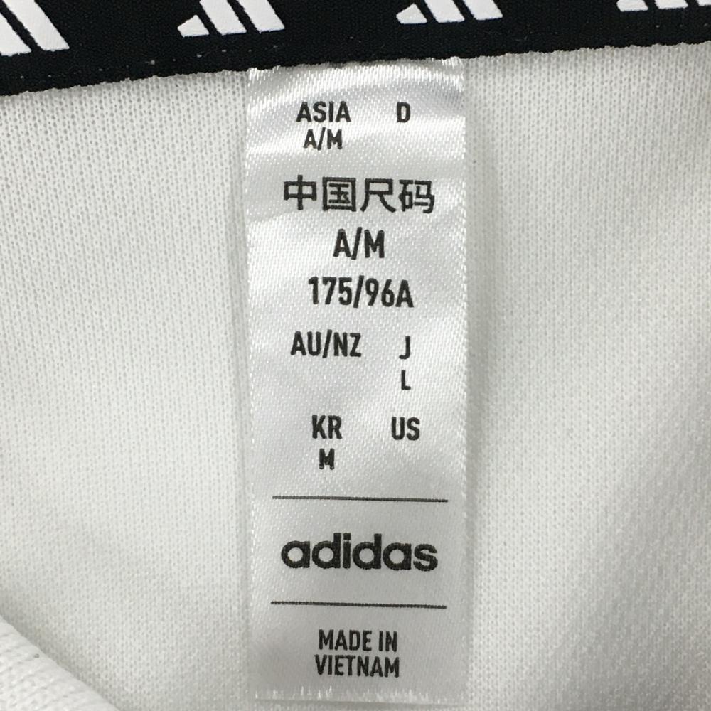 【超美品】アディダス 半袖ポロシャツ 白×黒 袖3ライン メンズ L ゴルフウェア 2023年モデル adidas_画像4