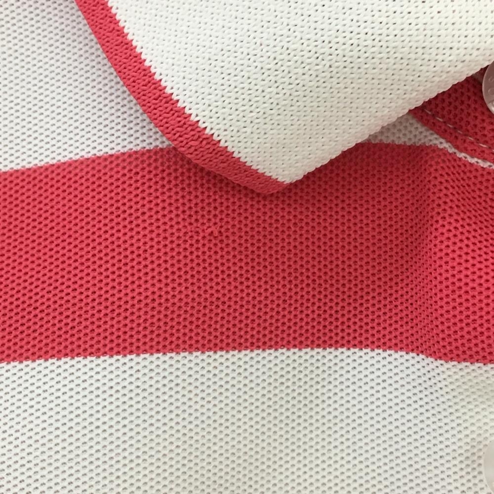 【超美品】アディダス 半袖ポロシャツ ピンク×白 ボーダー 胸元刺しゅう レディース M/M ゴルフウェア adidas_画像6