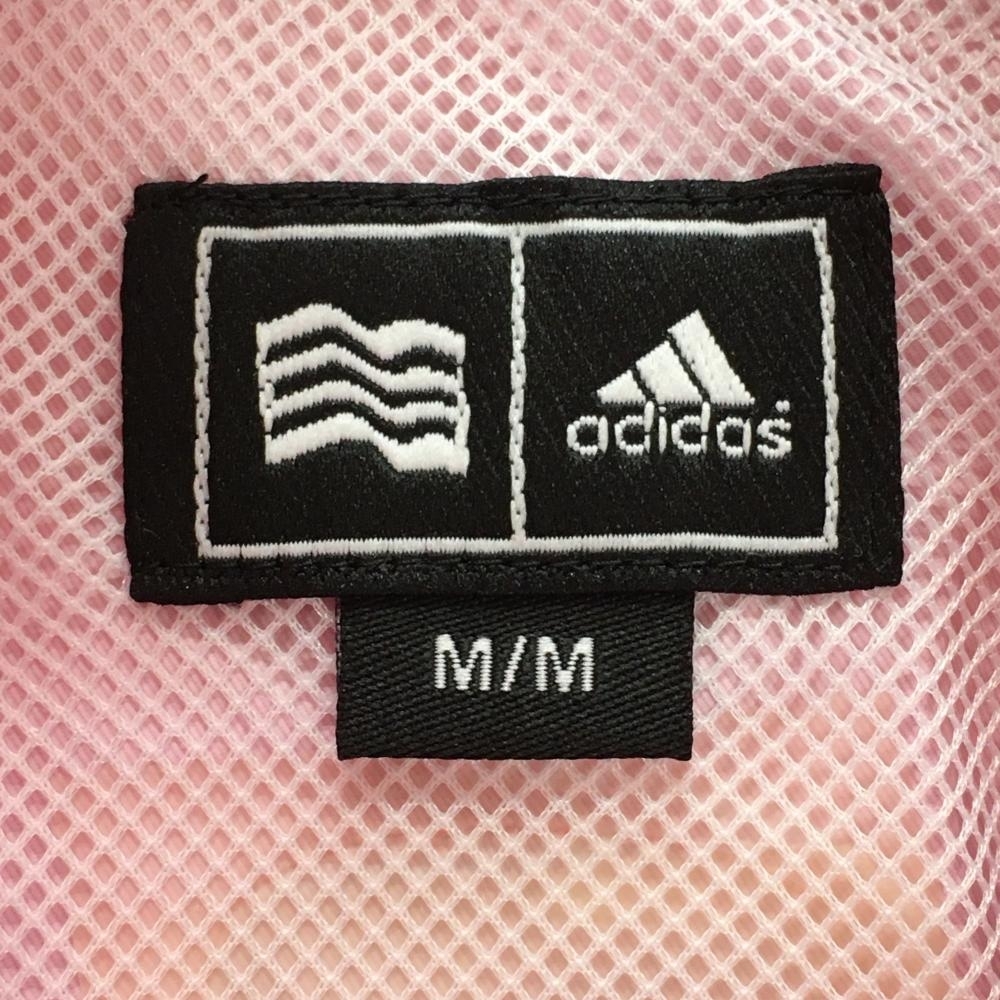 【超美品】アディダス レインウェア 上下セット(2WAYジャケット×パンツ) ピンク×白 袖着脱可 レディース M/M ゴルフウェア adidas_画像7