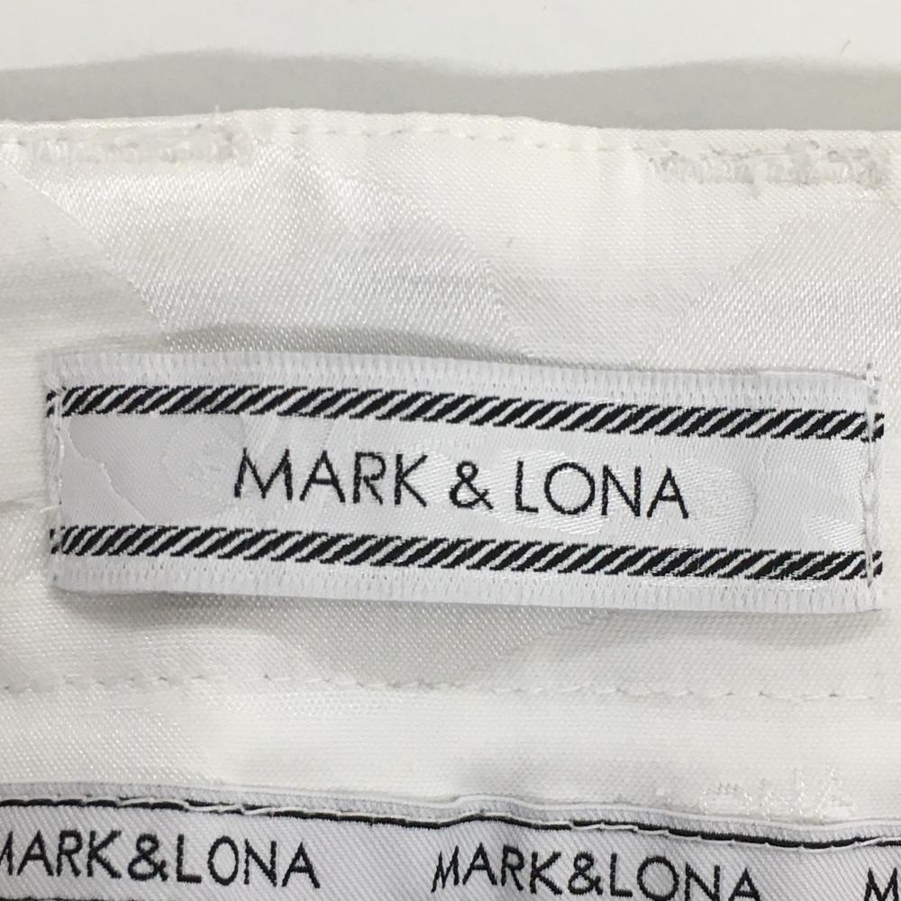 【美品】マークアンドロナ ショートパンツ ライトグレー×ライトブルー リーフ柄 レディース M ゴルフウェア MARK＆LONA_画像6