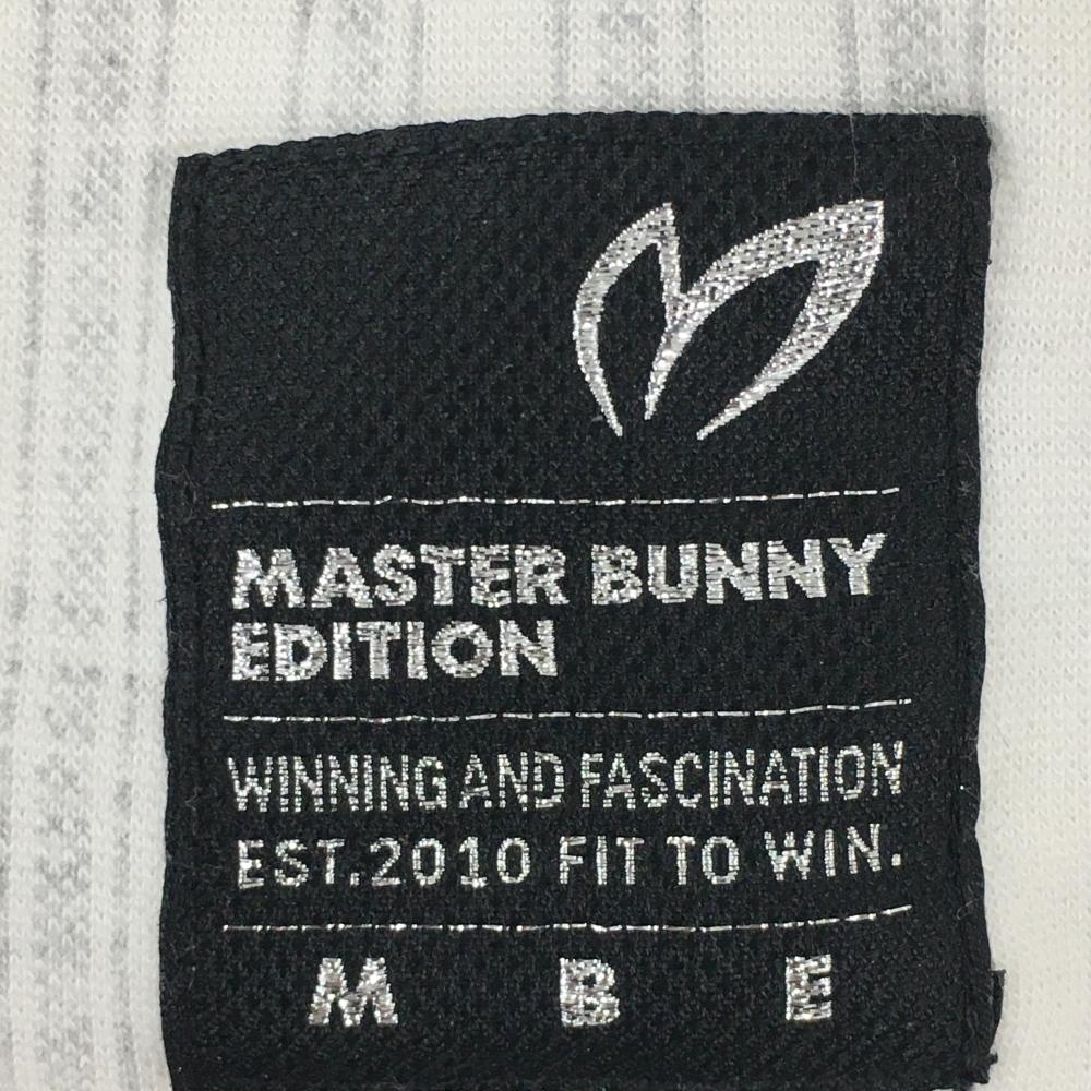 【超美品】マスターバニー 長袖ハイネックシャツ 白×グレー ストライプ メンズ 6(XL) ゴルフウェア 2022年モデル MASTER BUNNY EDITION_画像5