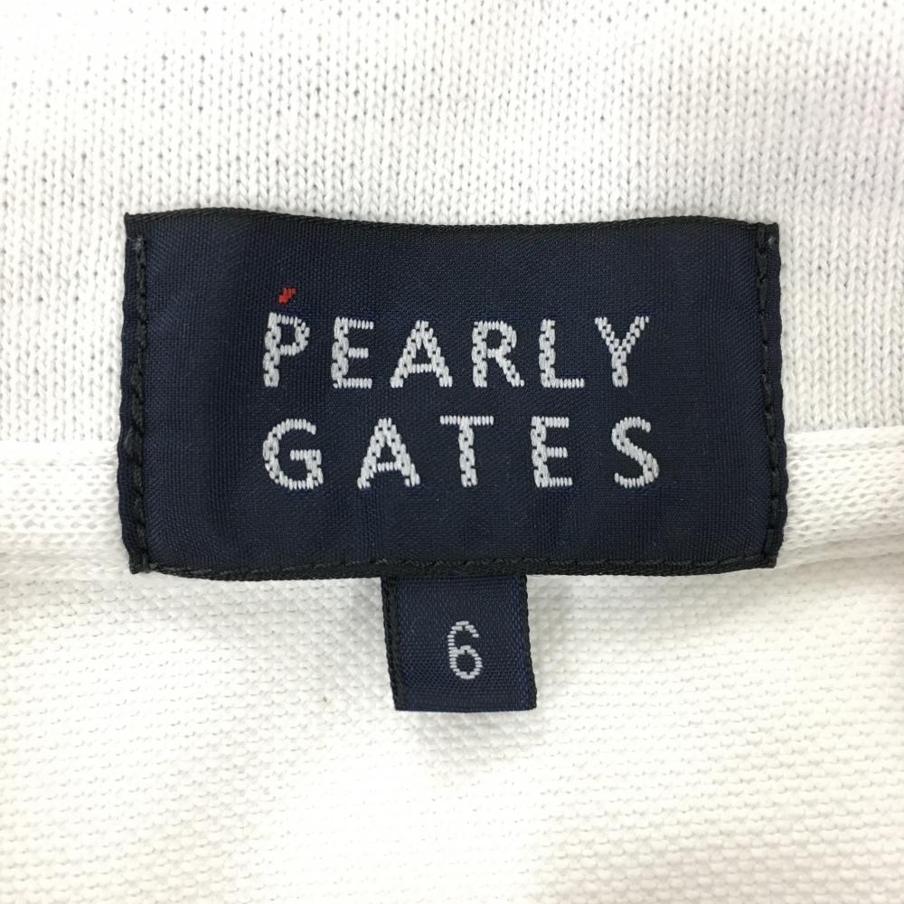 パーリーゲイツ 半袖ポロシャツ 白×黒 襟裏ボーダー ニコちゃん スマイル メンズ 6(XL) ゴルフウェア 2022年モデル PEARLY GATES_画像6