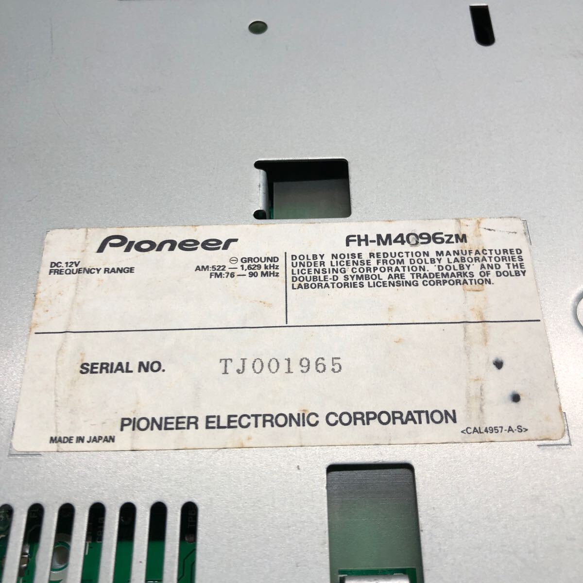 AV5-36 супер-скидка машина стерео MAZDA Pioneer FH-M4096ZM TJ001965 CD кассета FM/AM плеер панель электризация не проверка Junk 