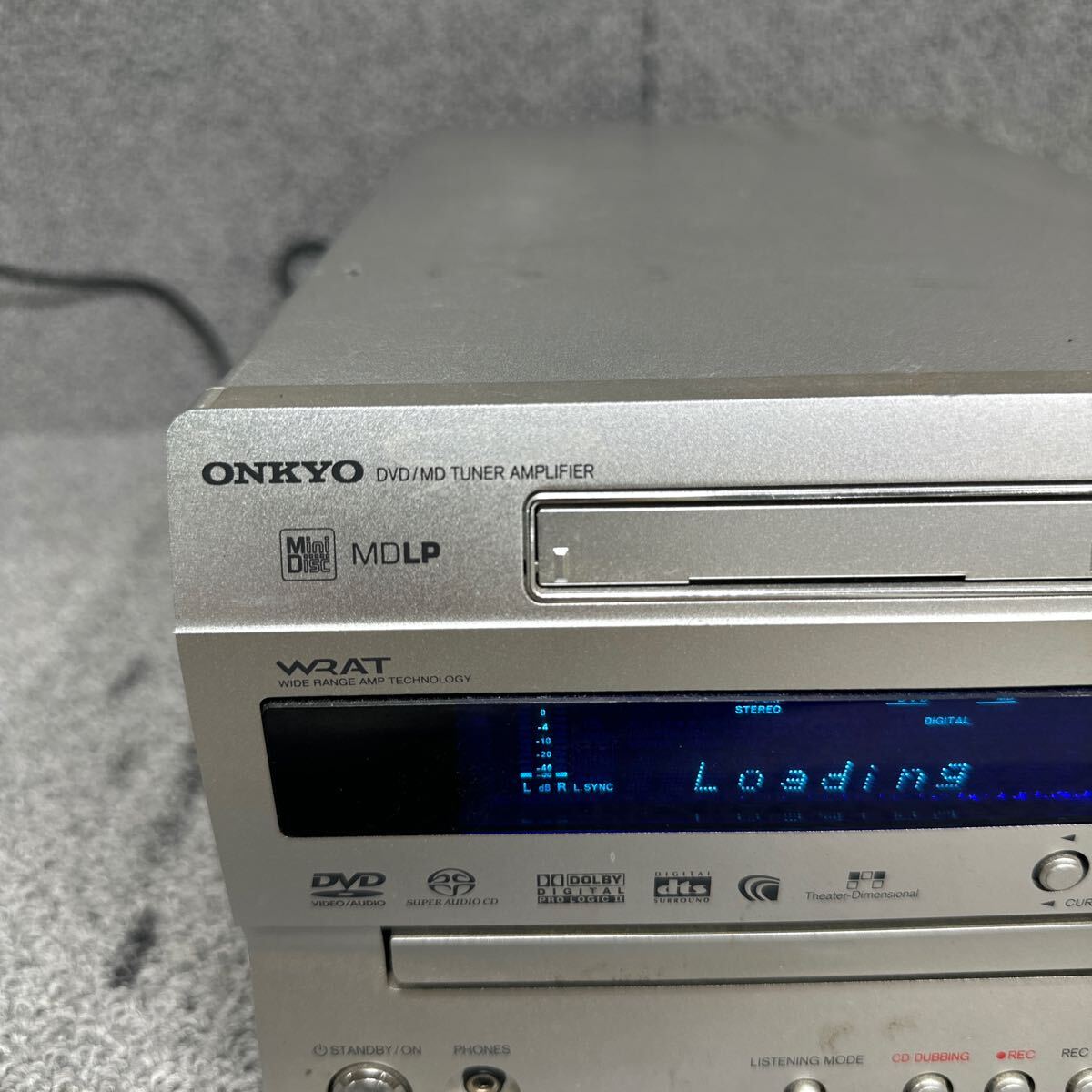 MYM5-118 супер-скидка ONKYO FR-UN9 DVD/MD TUNER AMPLIFIER Onkyo тюнер усилитель электризация OK б/у текущее состояние товар *3 раз повторная выставка . ликвидация 