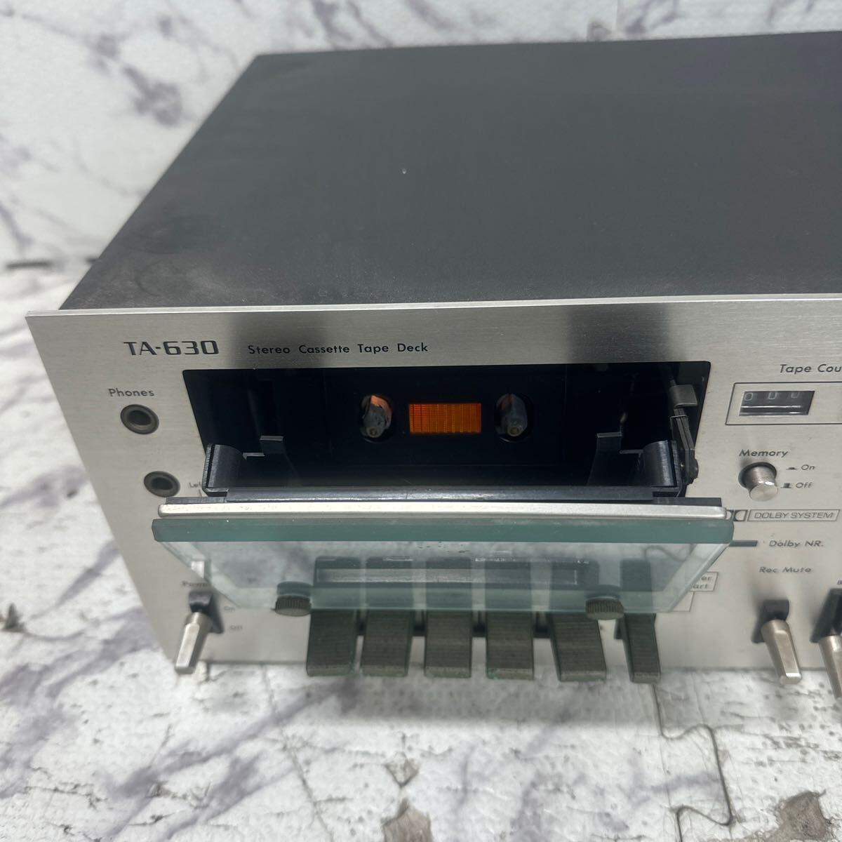 MYM5-193 super-discount ONKYO Stereo Cassette Tape Deck TA-630 cassette deck electrification OK used present condition goods *3 times re-exhibition . liquidation 