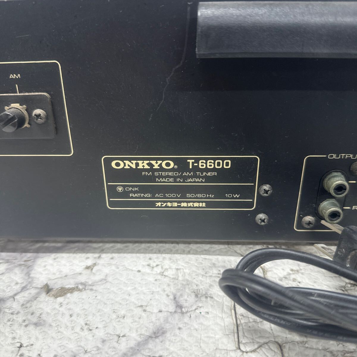 MYM5-194 激安 ONKYO FM Stereo/AM Tuner T-6600 チューナー 通電OK 中古現状品 ※3回再出品で処分_画像7
