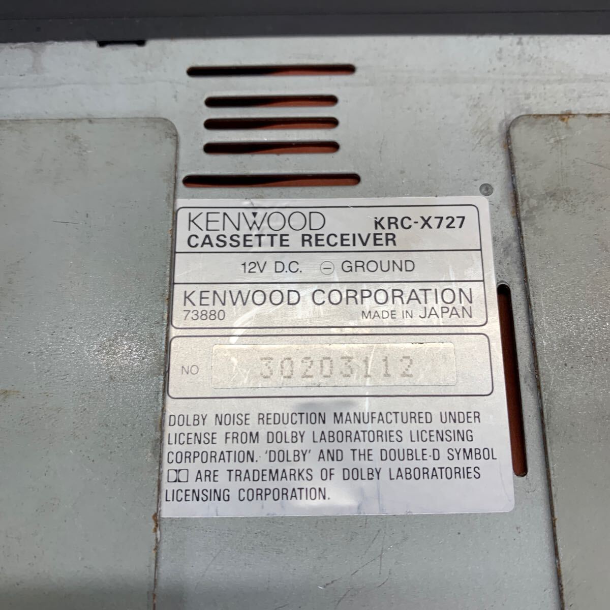 AV5-217 激安 カーステレオ KENWOOD KRC-X727 30203112 カセット FM/AM テープデッキ 通電未確認 ジャンク_画像4
