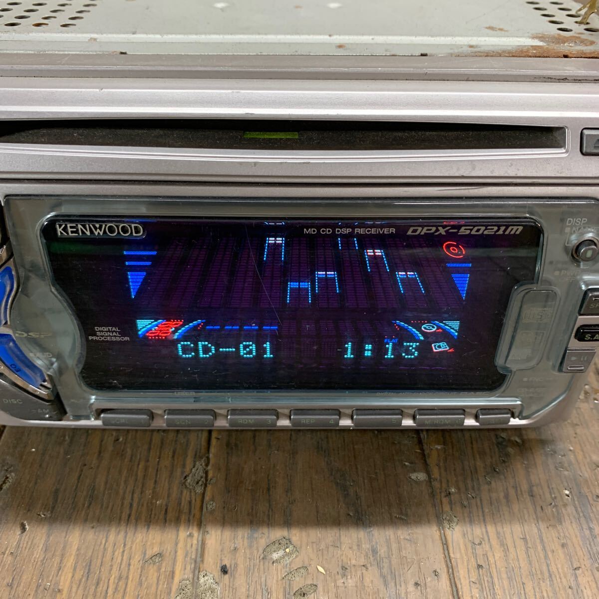 AV5-219 激安 カーステレオ KENWOOD DPX-5021M CD MD FM/AM プレーヤー レシーバー 本体のみ 簡易動作確認済み 中古現状品_画像2