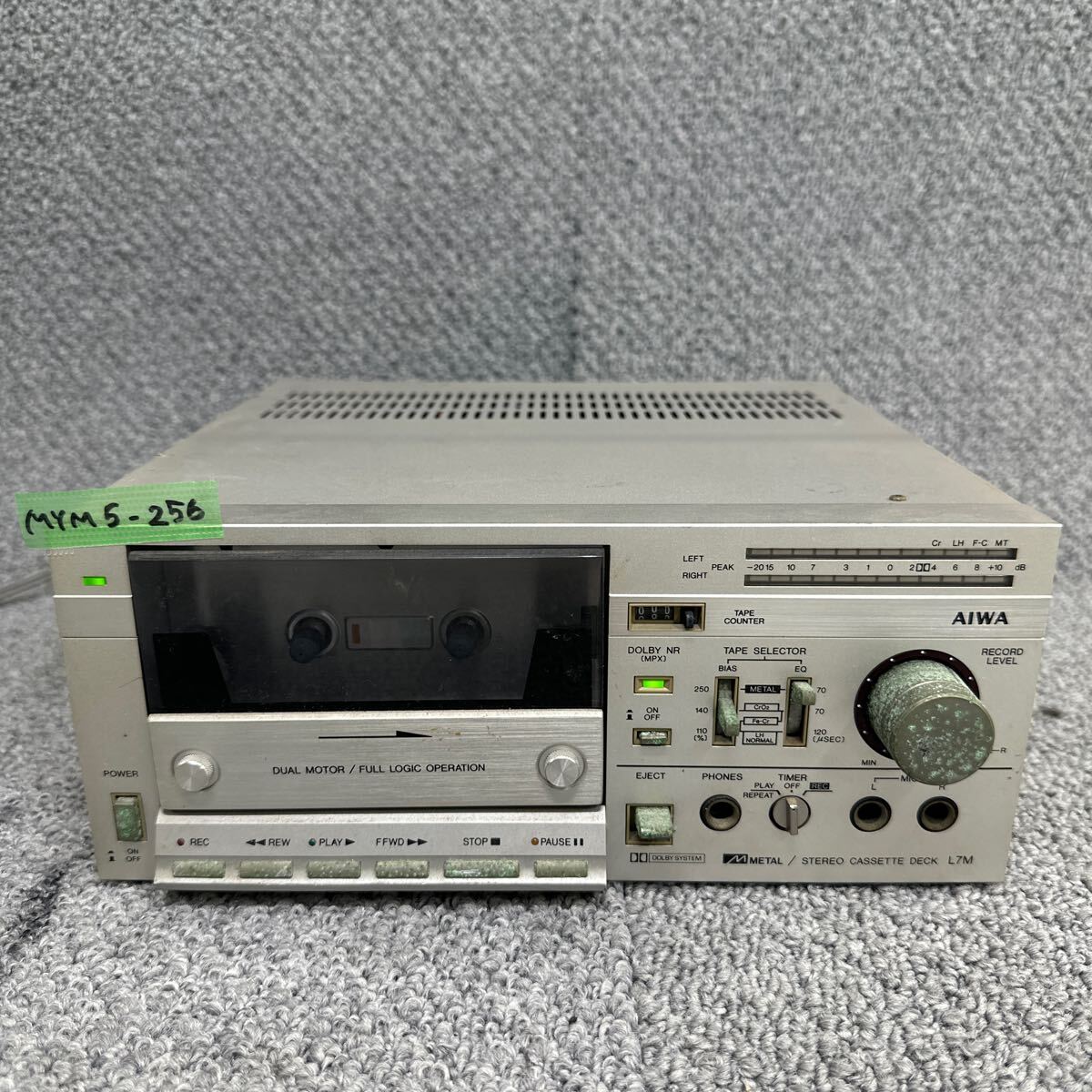 MYM5-256 激安 カセットデッキ AIWA AD-L7M STEREO CASSETTE DECK L7M アイワ 通電OK 中古現状品 ※3回再出品で処分_画像1