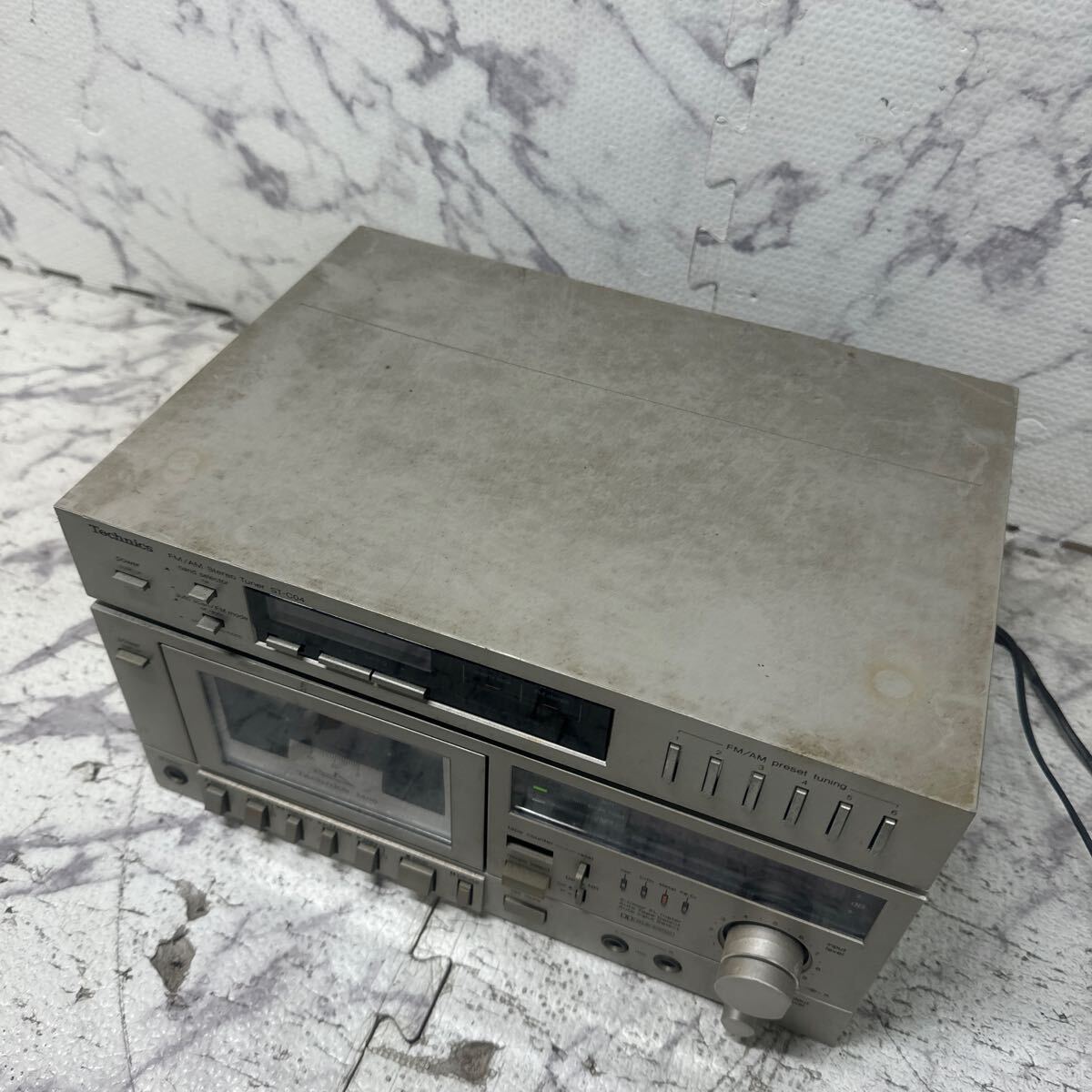 MYM5-285 super-discount Technics FM/AM Stereo Tuner ST-C04 / Stereo Cassette Deck M05 electrification OK used present condition goods *3 times re-exhibition . liquidation 