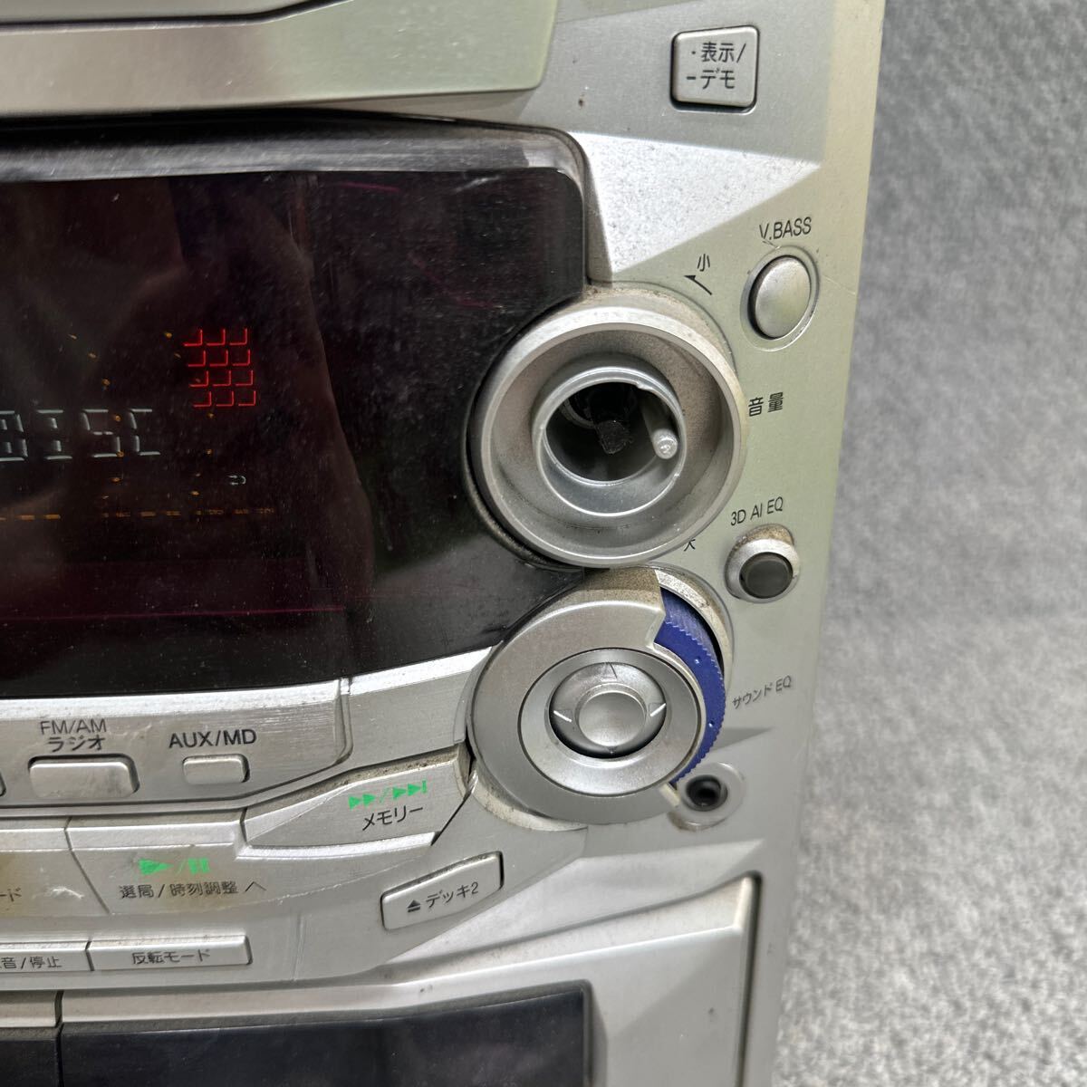 MYM5-292 激安 Panasonic SA-AK18 CD STEREO SYSTEM カセット パナソニック 通電OK 中古現状品 ※3回再出品で処分_つまみ欠品