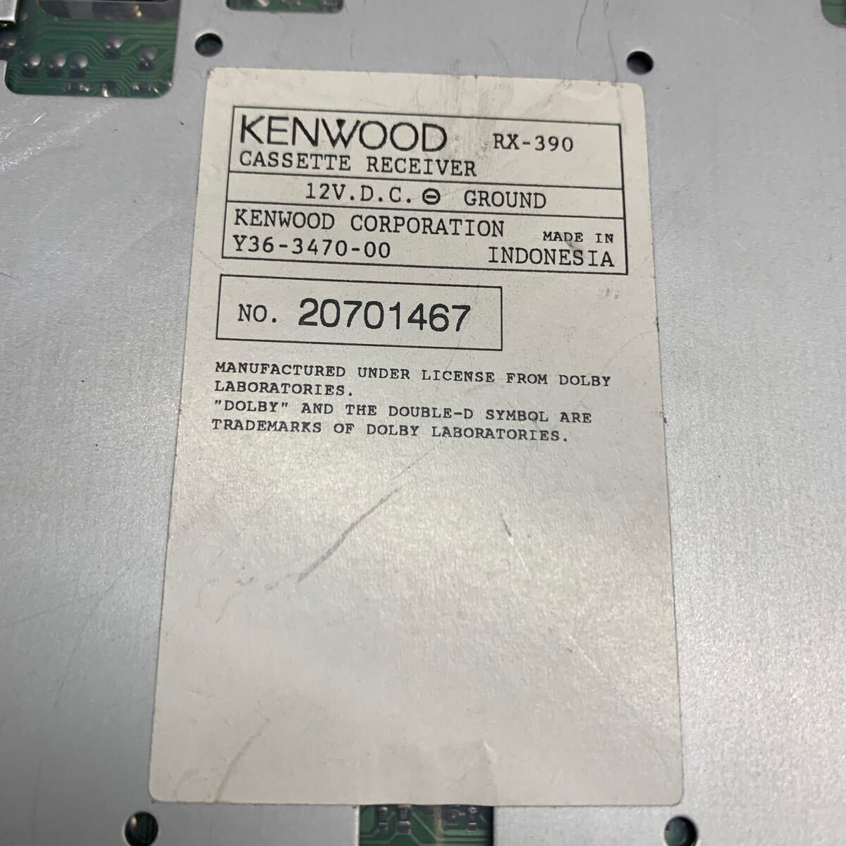 AV5-263 激安 カーステレオ KENWOOD RX-390 20701467 カセット FM/AM テープデッキ レシーバー 通電未確認 ジャンク_画像4