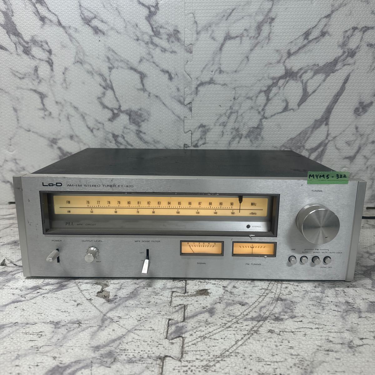 MYM5-322 激安 Lo-D AM-FM STEREO TUNER FT-420 ステレオチューナー 通電OK 中古現状品 ※3回再出品で処分_画像1