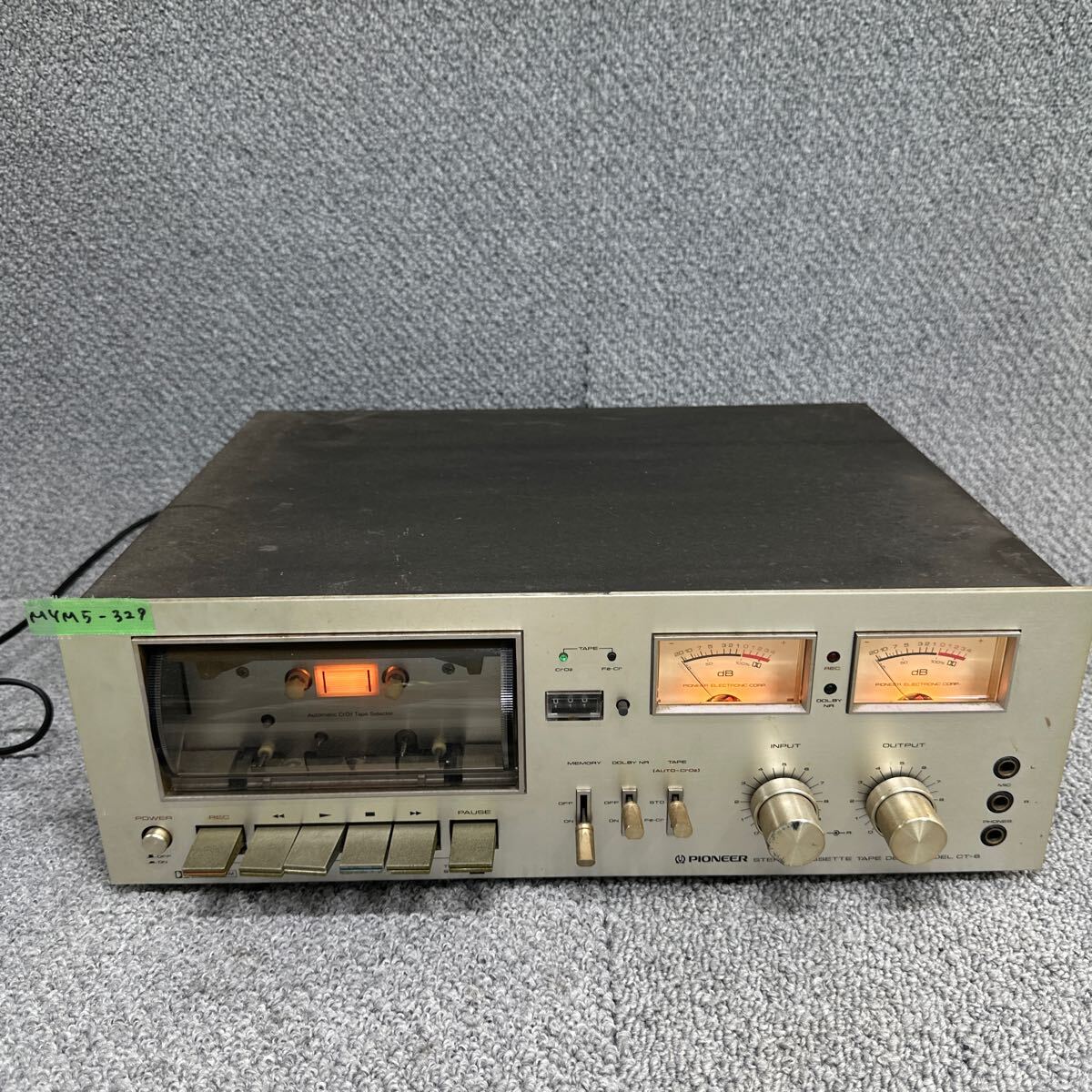 MYM5-329 激安 カセットデッキ PIONEER CT-6 STEREO CASSETTE TAPE DECK パイオニア 通電OK 中古現状品 ※3回再出品で処分_画像1