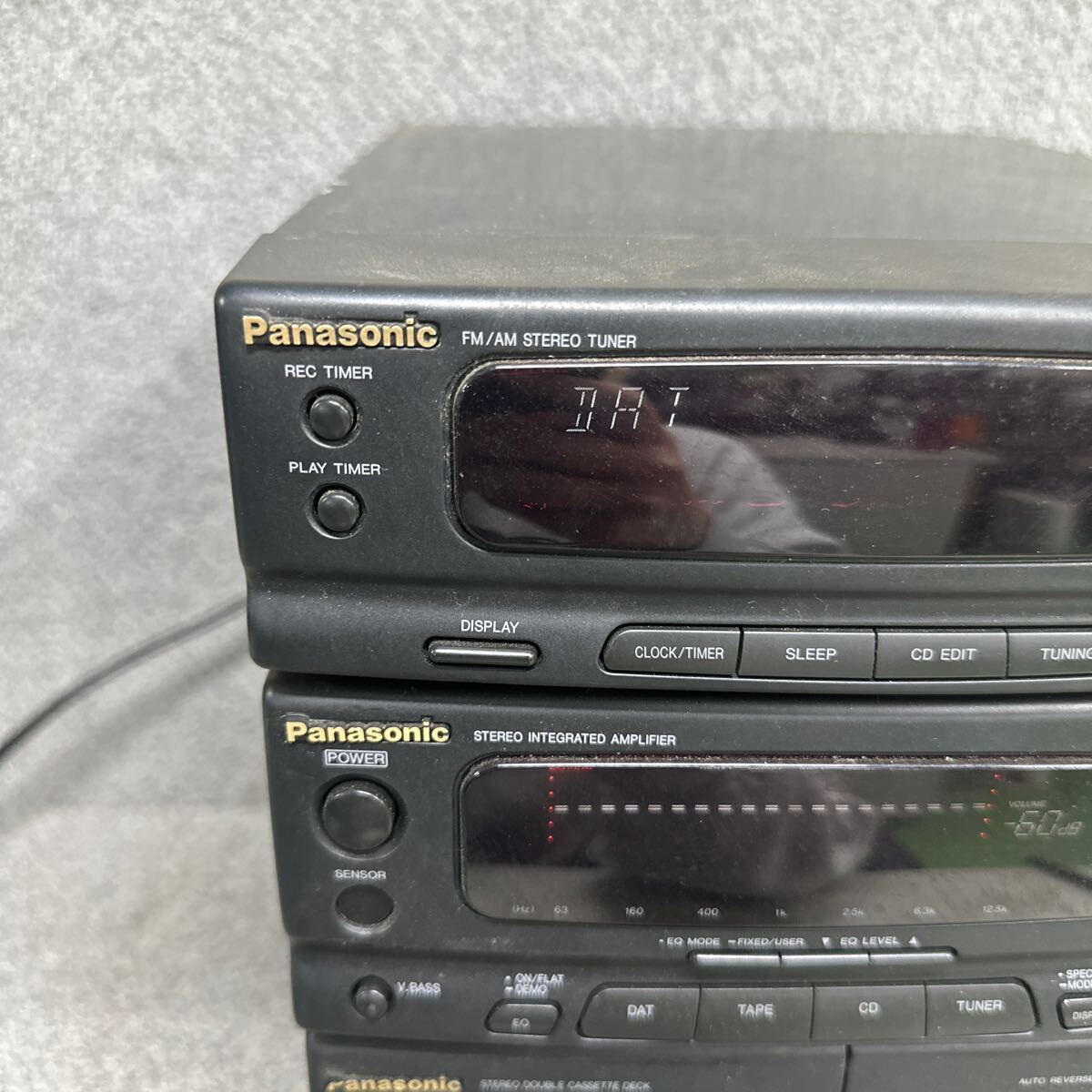 MYM5-388 激安 Panasonic SA-CH350 DOUBLE CASSETTE CD RECEIVER パナソニック レシーバー 通電OK 中古現状品 ※3回再出品で処分_画像2