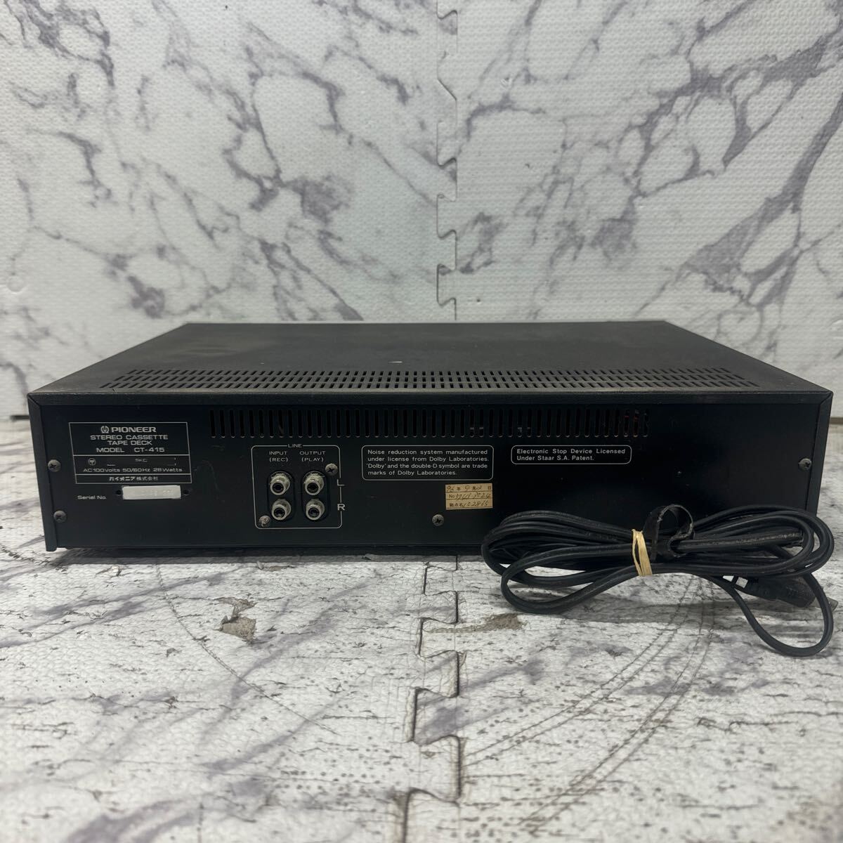 MYM5-422 激安 PIONEER STEREO CASSETTE TAPE DECK CT-415 カセットデッキ 通電OK 中古現状品 ※3回再出品で処分_画像6