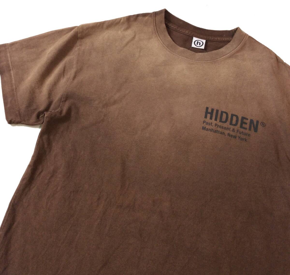 HIDDEN NEW YORK NY 半袖Tシャツ トップス ブラウン グラデーションカラー USA製 コットン S 送料250円_画像3