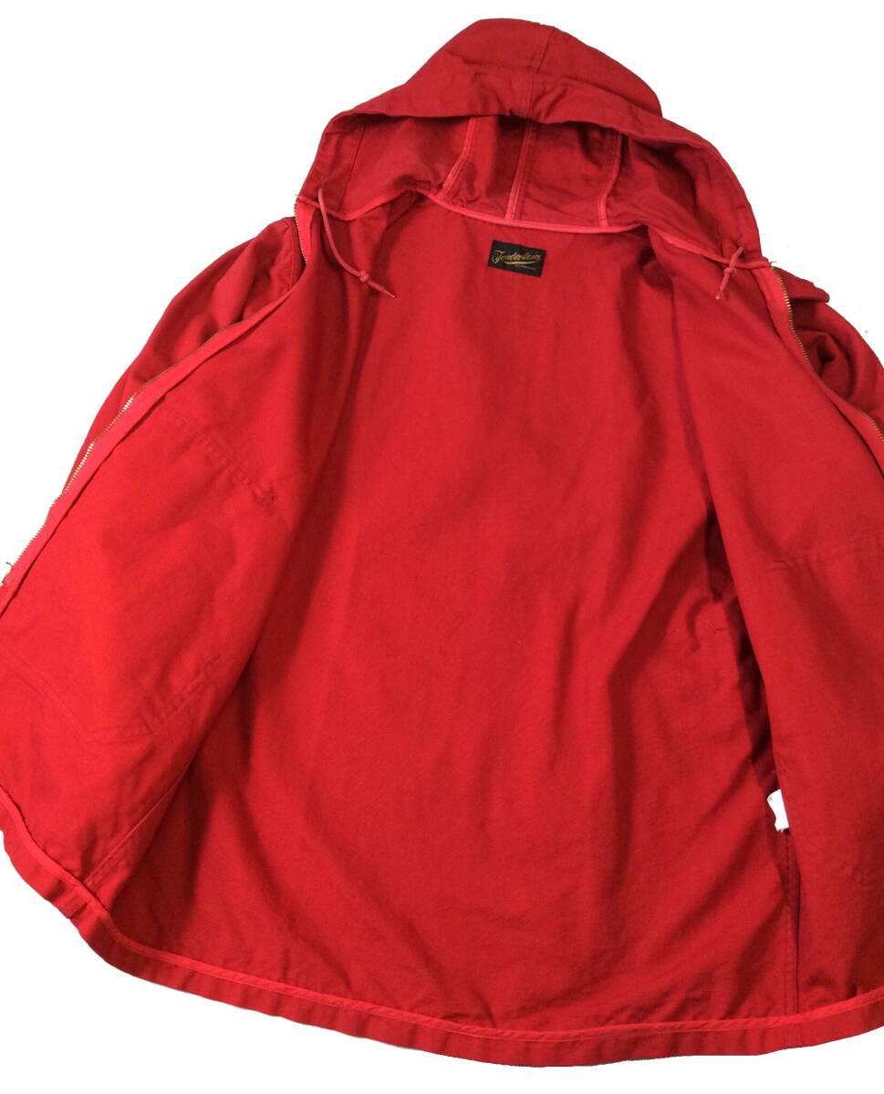 TENDERLOIN テンダーロイン コットン フーデッドジャケット スウィングトップ ブルゾン レッド 赤 XSの画像6