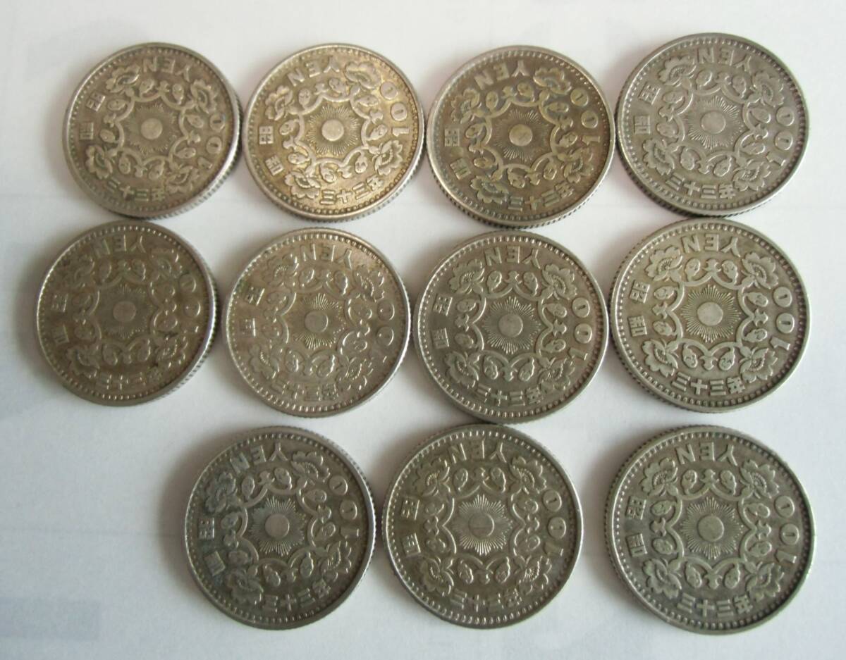 旧１００円硬貨　鳳凰、稲穂　３１枚セット　_昭和３３年：裏