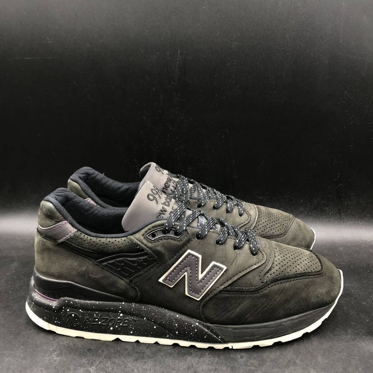 M2762 USA製 new balance ニューバランス 998 ローカット スニーカー メンズ US8 D 26.0cm相当 ブラック 黒 靴 シューズ M998ABK_画像5