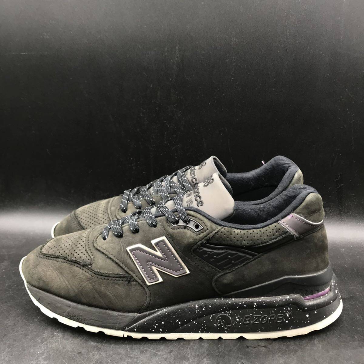 M2762 USA製 new balance ニューバランス 998 ローカット スニーカー メンズ US8 D 26.0cm相当 ブラック 黒 靴 シューズ M998ABK_画像4