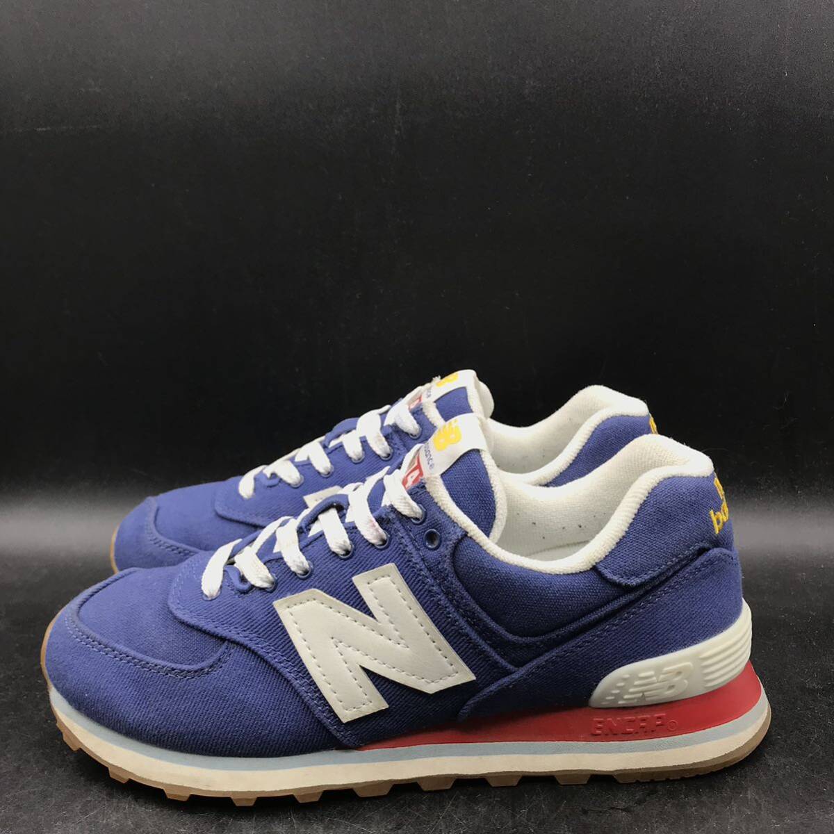 M2763 良品 new balance ニューバランス 574 ローカット スニーカー メンズ US6.5 D 24.5cm相当 ブルー FC東京カラー 靴 シューズ U574VD2の画像4