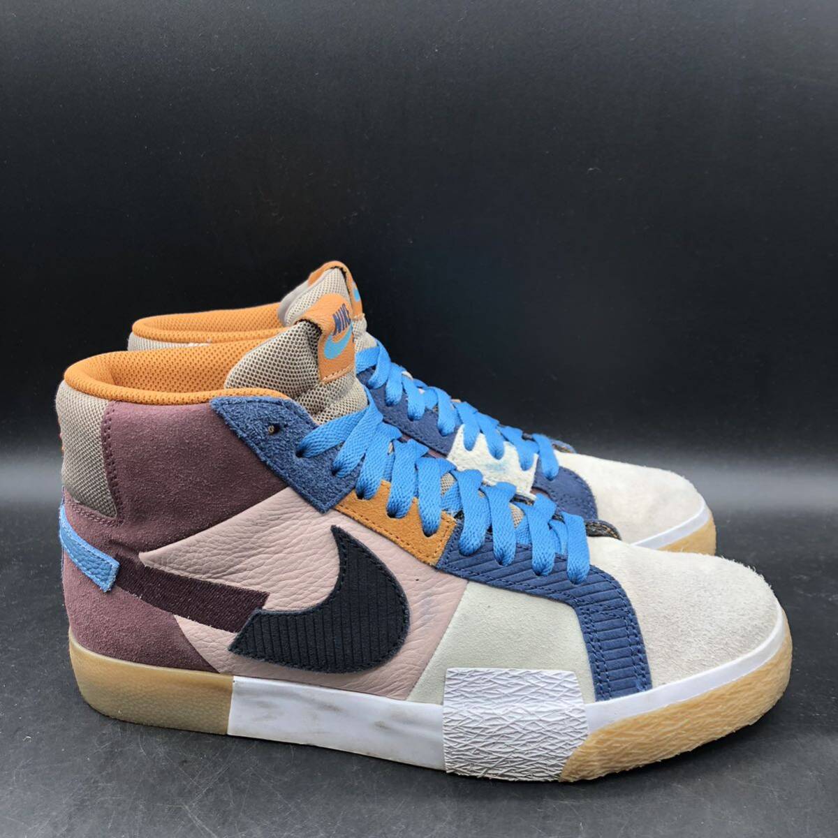 M2828 良品 NIKE SB ナイキ Blazer Mid ブレーザー ミッド スニーカー メンズ US8/26.0cm マルチカラー Mosaic Brown DA8854-600の画像5