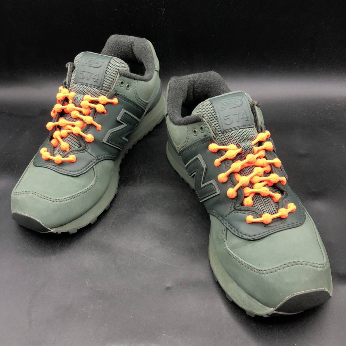 M2855 美品 NEW BALANCE ニューバランス 574 ローカット スニーカー メンズ US8 D 26.0cm カーキ グリーン 靴 シューズ ML574CHB _画像3