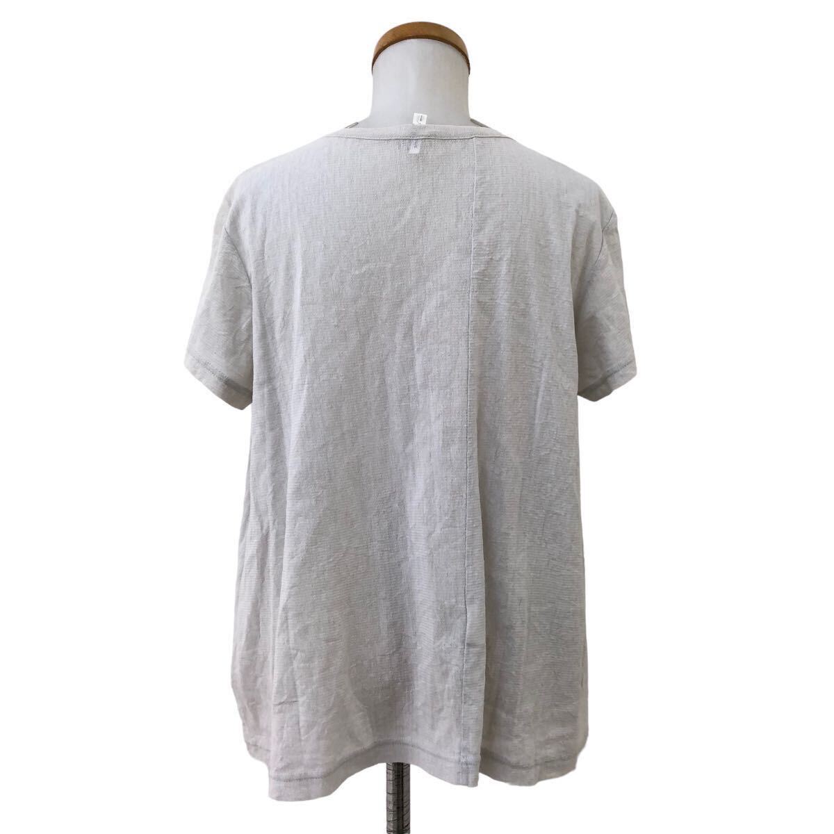 m520-79 Y's ワイズ ヨウジヤマモト 半袖 デザイン Tシャツ シャツ カットソー メッシュ 透け感 トップス グレー系 レディース 2 日本製_画像4
