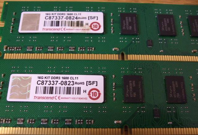 TRANSCEND PC3-12800 DDR3-1600 8GB 2枚 合計 16GB 即決! 46_076_画像3