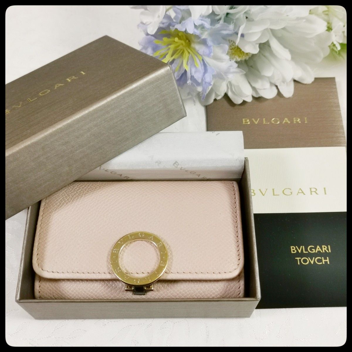 BVLGARI ブルガリ 6連キーケース ロゴクリップ ビーゼロワン ベージュ　 箱付き バイカラー