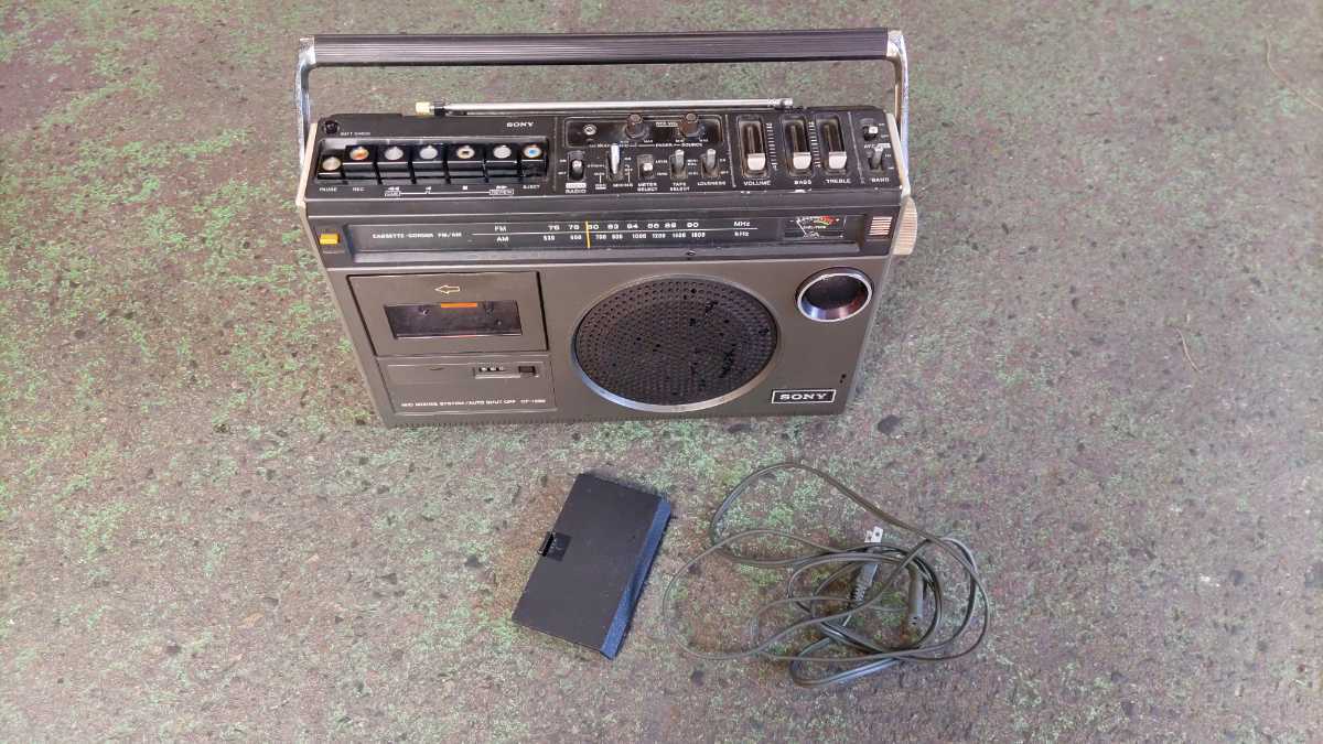 ジャンク品 SONY ソニー CF-1980 ラジカセ FM/AM  ラジオカセットレコーダー 電源コードの画像1