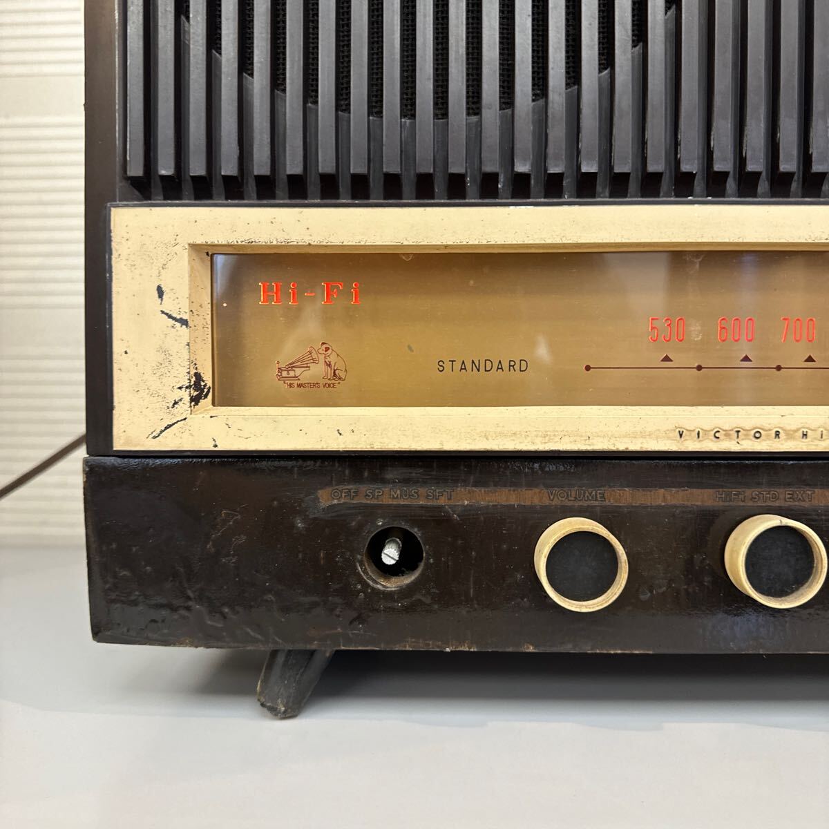 18 Victor 真空管ラジオ 木製 アンティークラジオ ビクター R-607_画像2