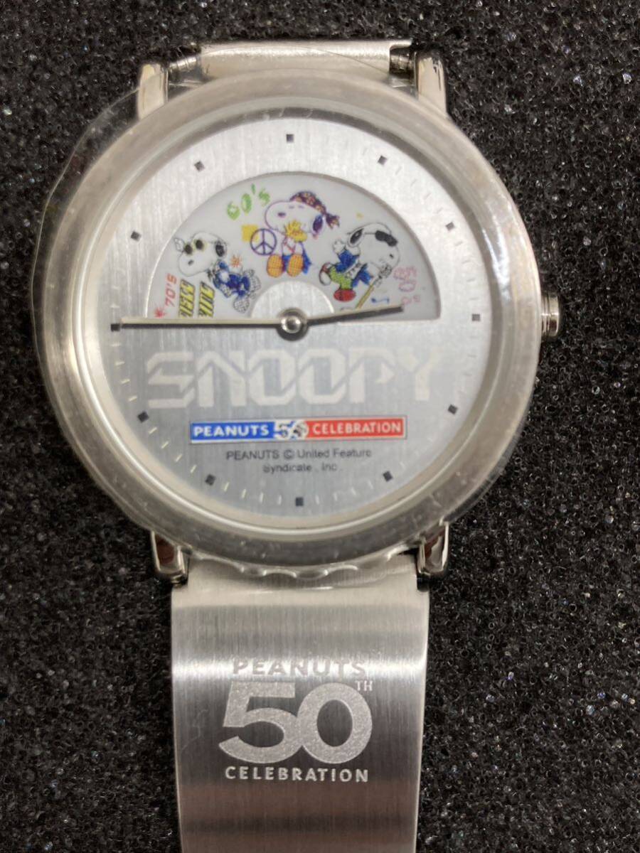 [ ограниченный товар ]SNOOPY Snoopy 50 годовщина ограничение наручные часы PEANUTS CELEBRATION 50 anniversary commemoration не использовался ( серийный номер ввод )