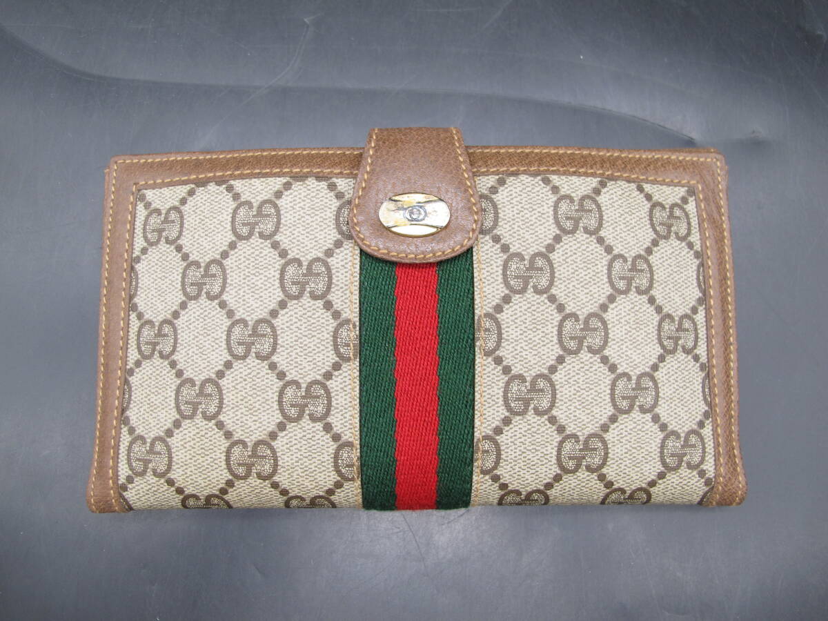 GUCCI グッチ オールドグッチ GG柄 シェリーライン 財布 長財布 ウォレット_画像6