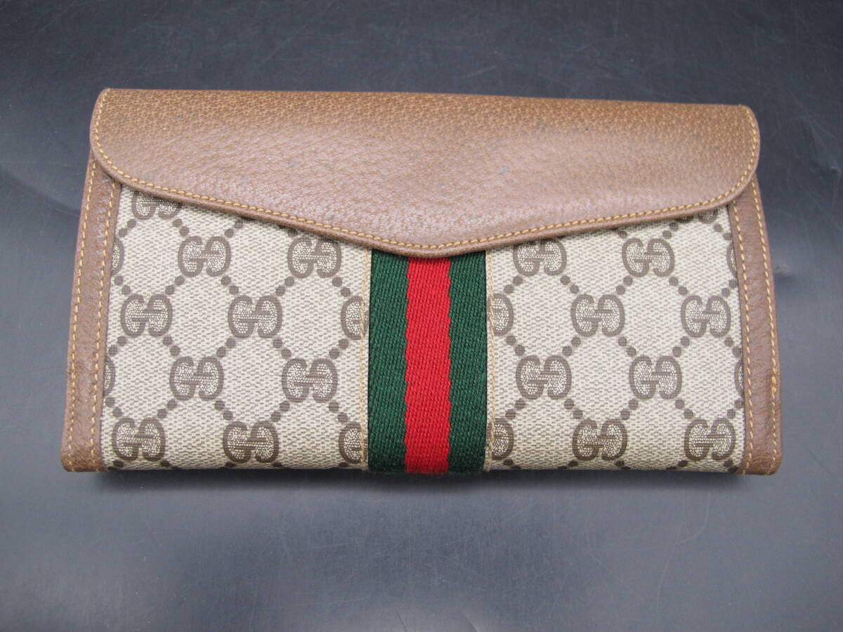 GUCCI グッチ オールドグッチ GG柄 シェリーライン 財布 長財布 ウォレット_画像5