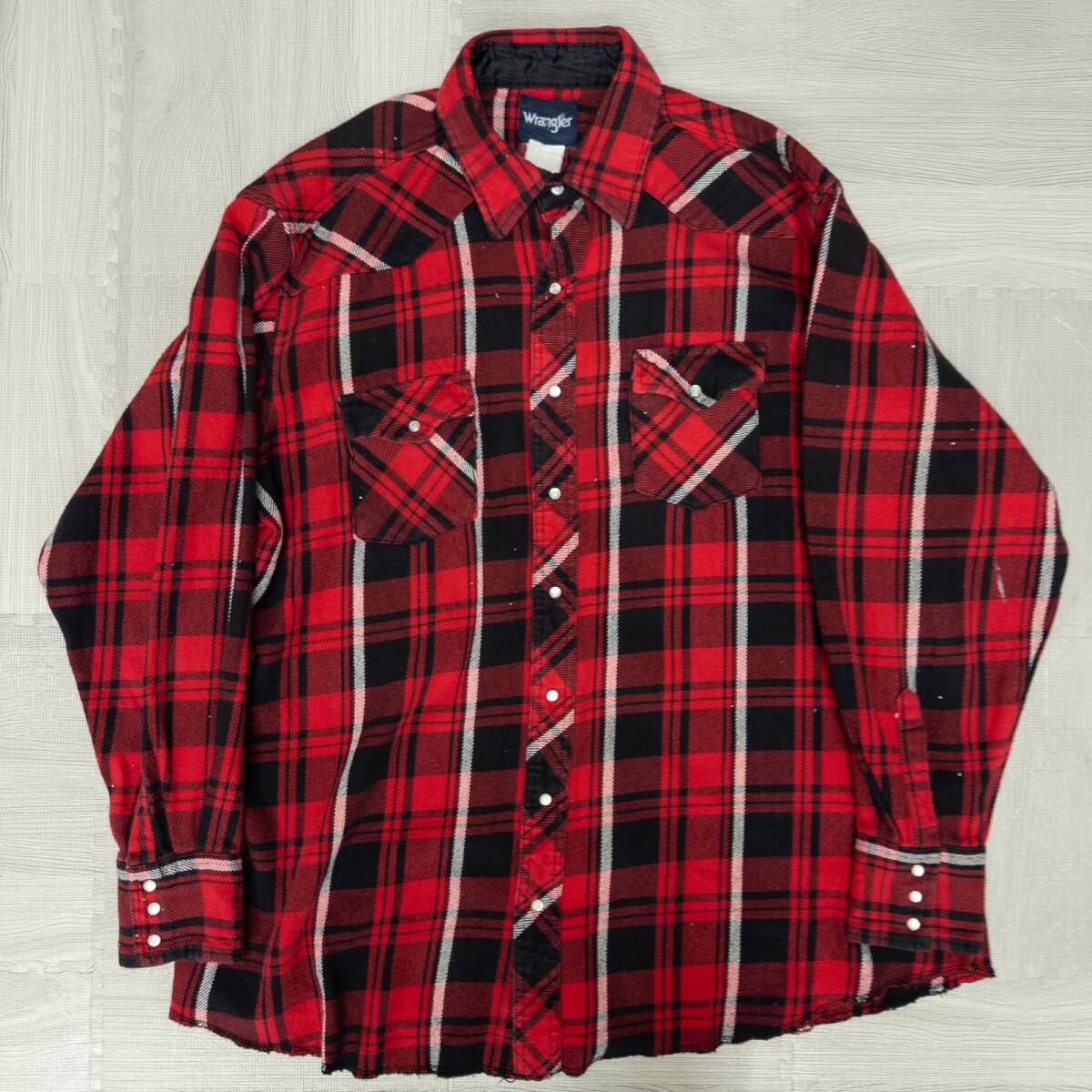 古着卸 現物まとめ売り 赤系 長袖チェックシャツ ビンテージ混 14枚セット(メンズS-XL)_画像4