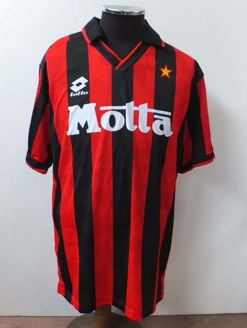 90s ACミラン セリエA 1993-1994 lotto製 motta 半袖ユニフォー サイズM サッカーの画像2