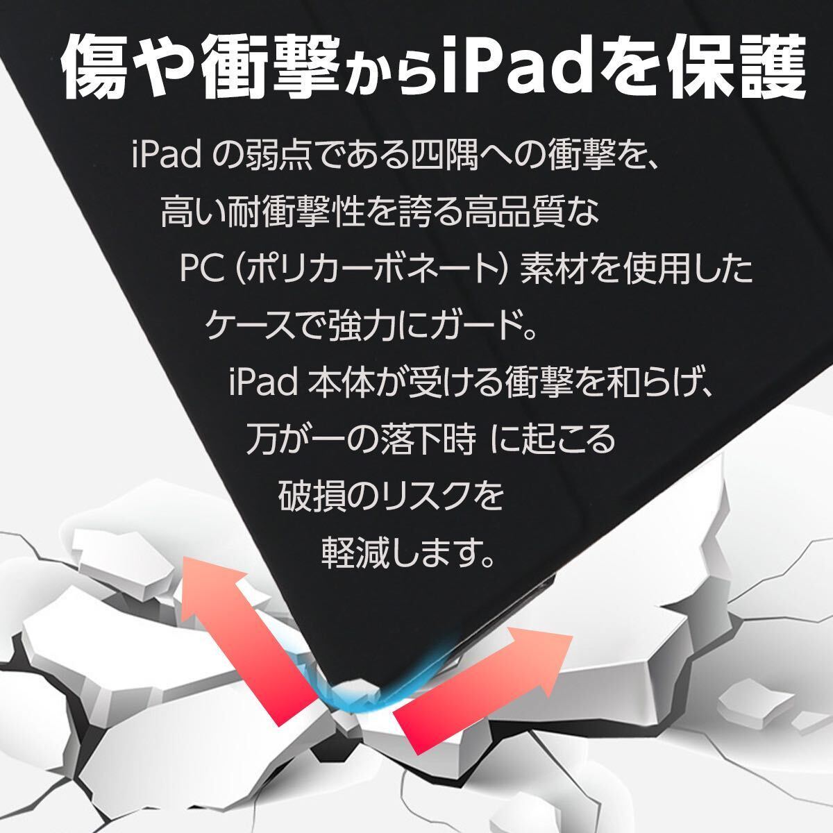 iPad カバー　ケース　強化ガラス　第5世代　第6世代　AIR AIR2 9.7インチ　セット_画像2