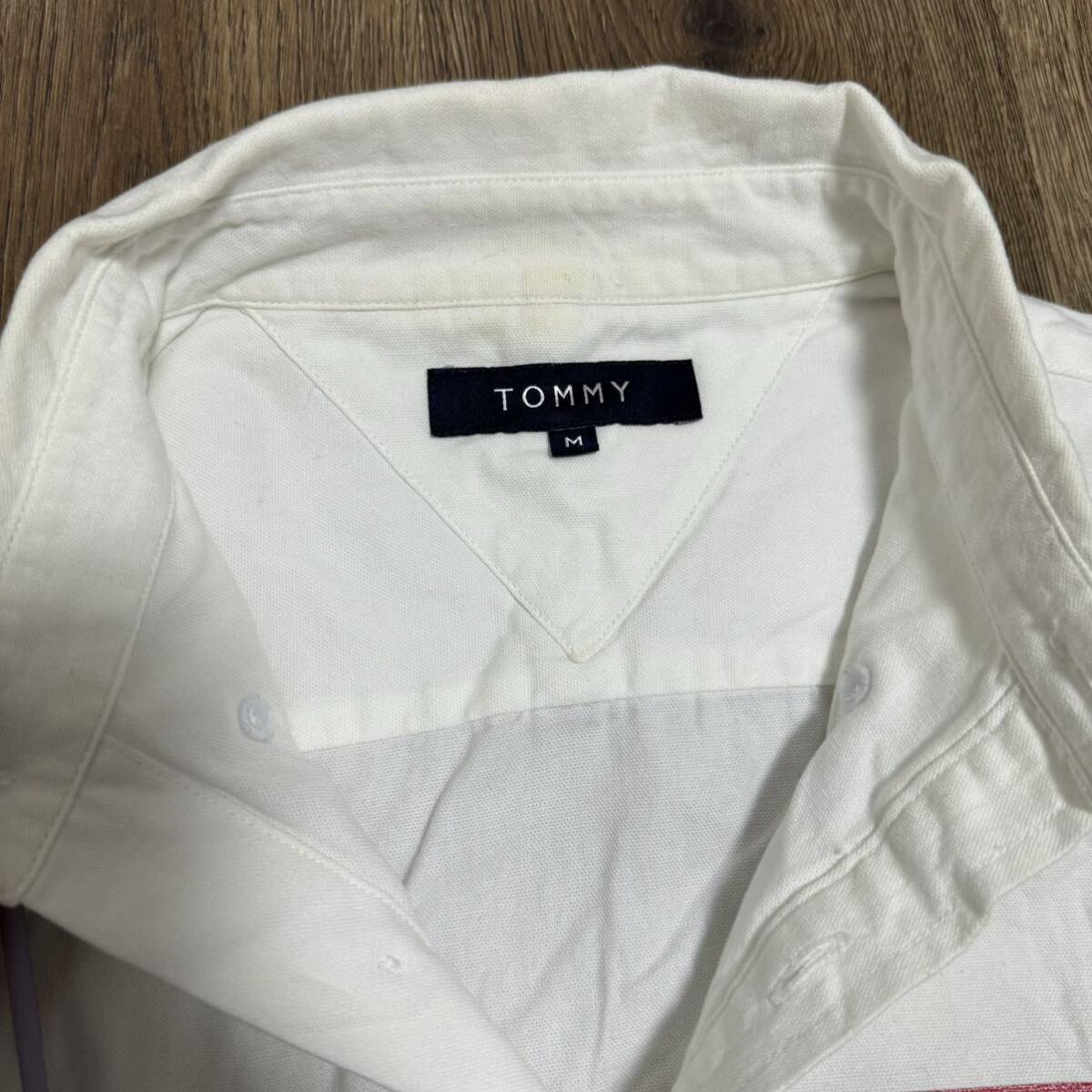 トミーヒルフィガー TOMMY HILFIGER Mサイズ ロゴ メンズ M ジャケット トミー シャツ 半袖シャツ 半袖 ポロシャツ Tシャツ 白 ホワイト_画像5