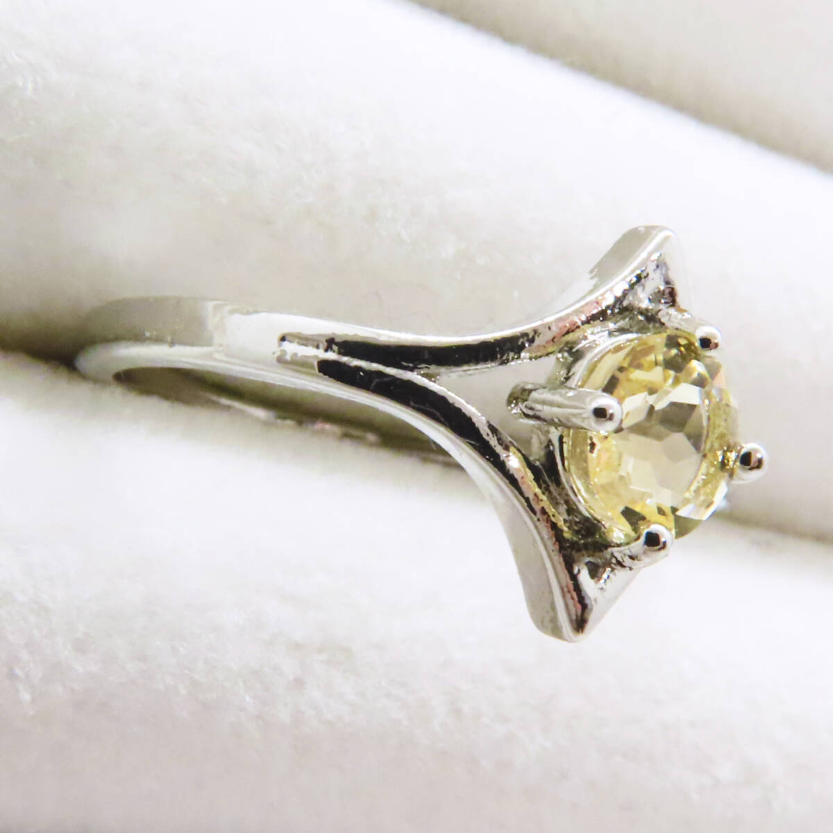 新品　シトリン　黄水晶　ダイヤモンド　ダイアモンド　cz 925 シルバー　リング　指輪　11月　誕生石　宝石 天然石　ラウンドカット