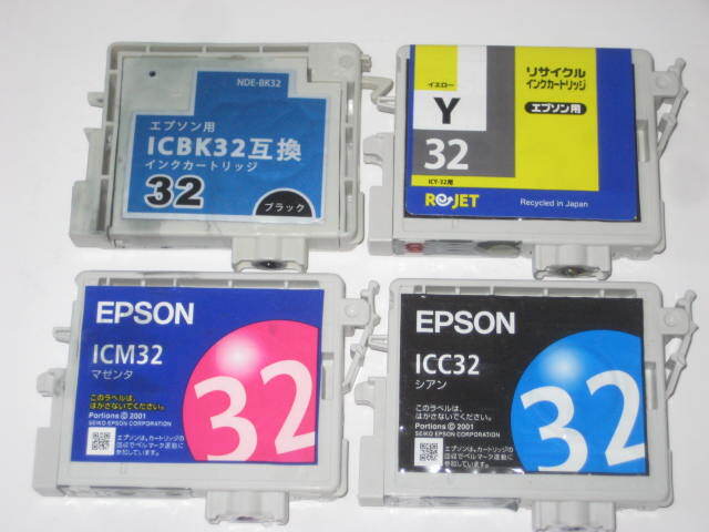 Y240517: 純正互換混合 使用途中 IC-32系４色セット エプソン EPSON インクカートリッジ_画像1