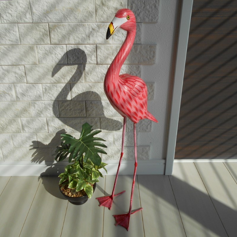 フラミンゴ Flamingo 50ｃｍ ヒルトン ハワイアン ビレッジ ワイキキ ビーチ リゾート アロハ バードオブジェ アジアン雑貨 バリ雑貨_画像3