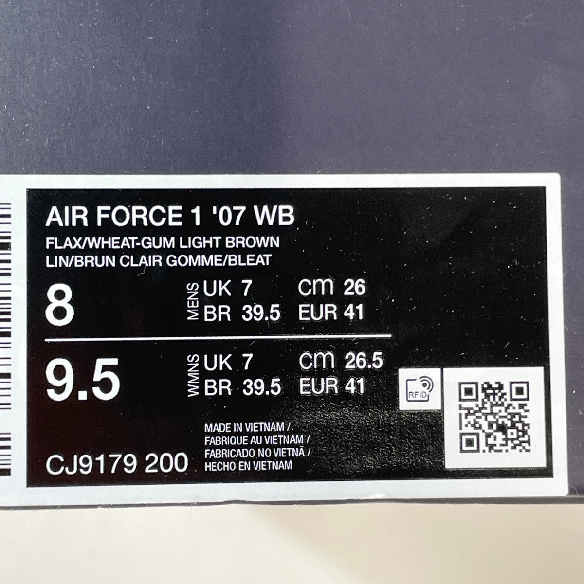 26cm NIKE AIR FORCE 1 07 WB CJ9179-200 ナイキ エア フォース 1 07 WB フラックス メンズ スニーカー AA H106839_画像8